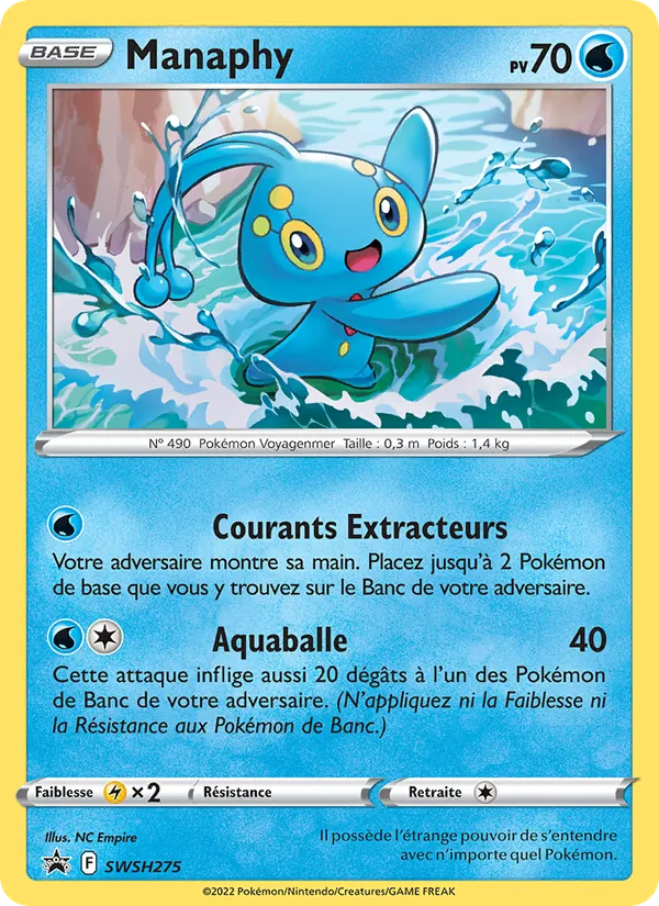 Carte Pokémon Manaphy SWSH275/307 de l'extension Promo SWSH