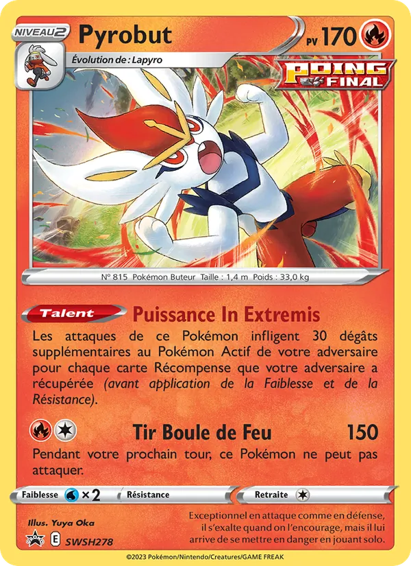 Carte Pokémon Pyrobut SWSH278/307 de l'extension Promo SWSH