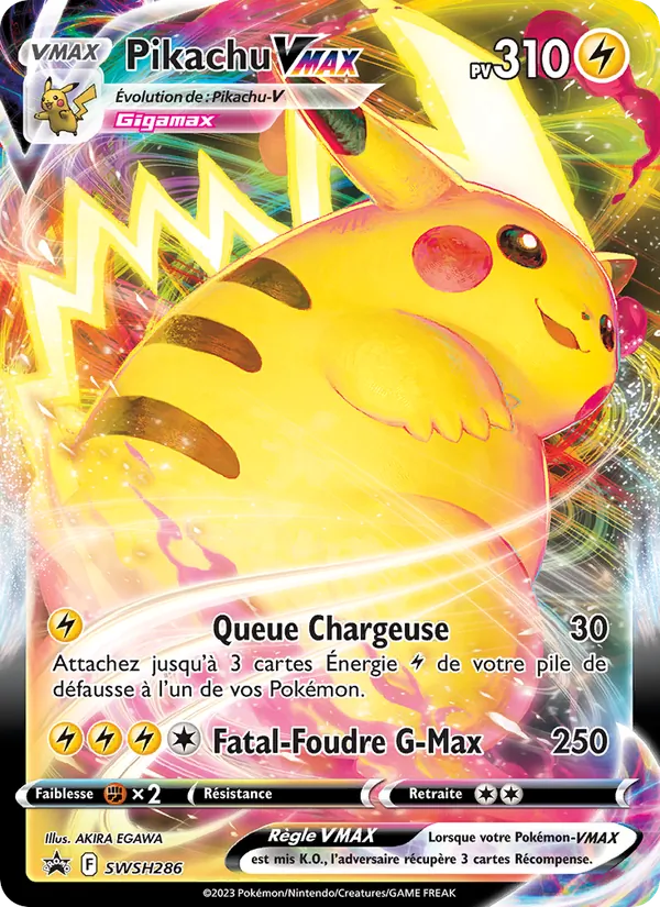 Carte Pokémon Pikachu VMAX SWSH286/307 de l'extension Promo SWSH
