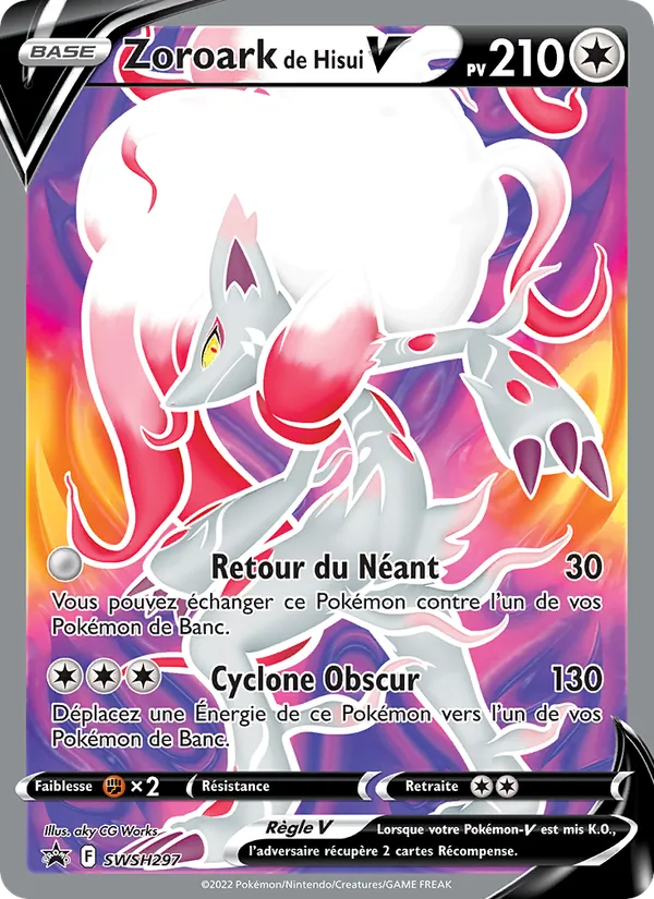 Carte Pokémon Zoroark de Hisui V SWSH297/307 de l'extension Promo SWSH