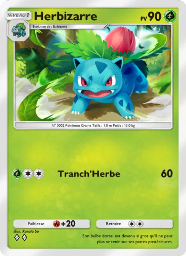 Carte Pokémon Herbizarre 002/226 de l'extension Puissance Génétique
