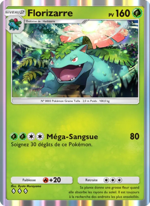 Carte Pokémon Florizarre 003/226 de l'extension Puissance Génétique