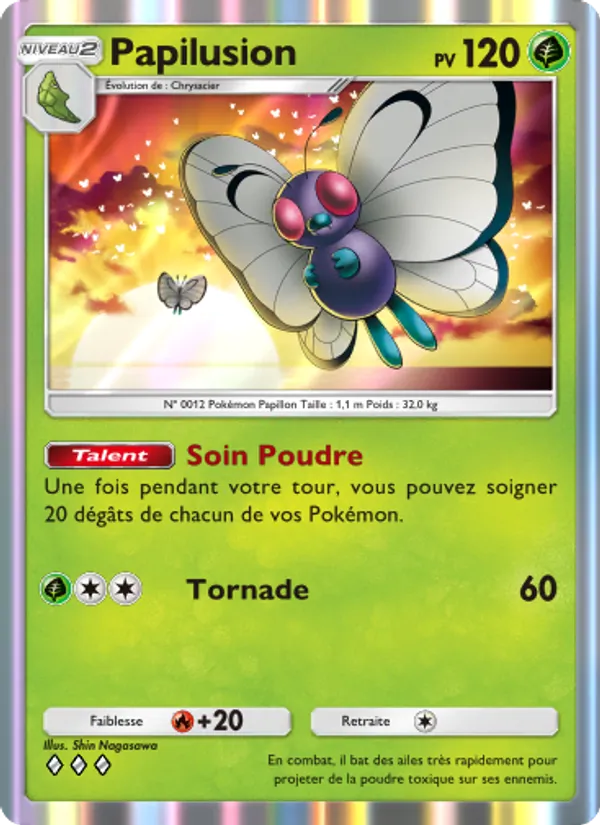 Carte Pokémon Papilusion 007/226 de l'extension Puissance Génétique
