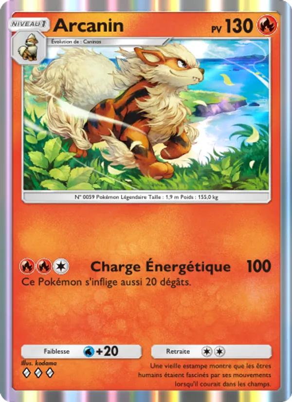 Carte Pokémon Arcanin 040/226 de l'extension Puissance Génétique