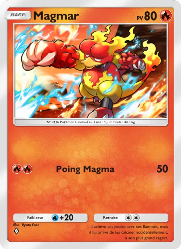 Carte Pokémon Magmar 044/226 de l'extension Puissance Génétique