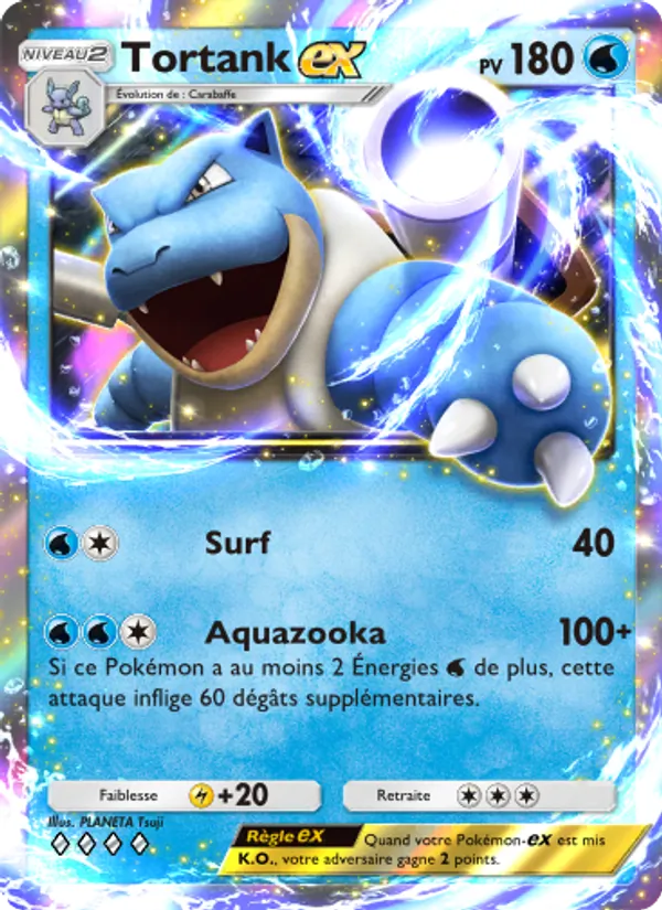 Carte Pokémon Tortank-ex 056/226 de l'extension Puissance Génétique