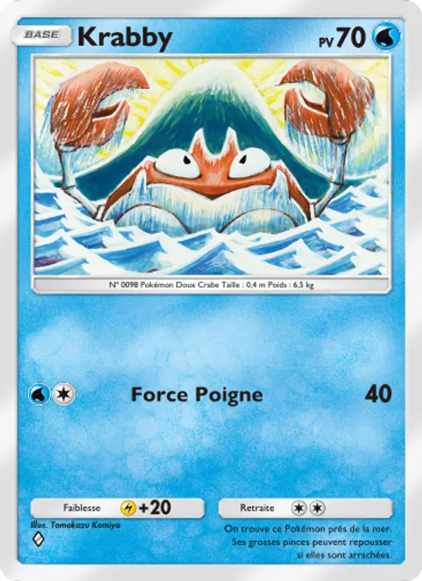 Carte Pokémon Krabby 068/226 de l'extension Puissance Génétique