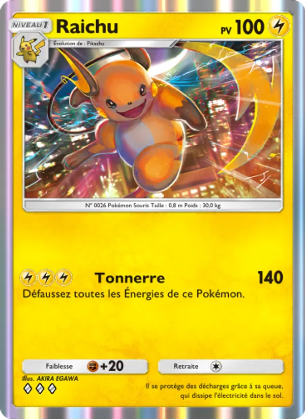 Carte Pokémon Raichu 095/226 de l'extension Puissance Génétique