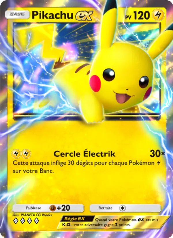 Carte Pokémon Pikachu-ex 096/226 de l'extension Puissance Génétique