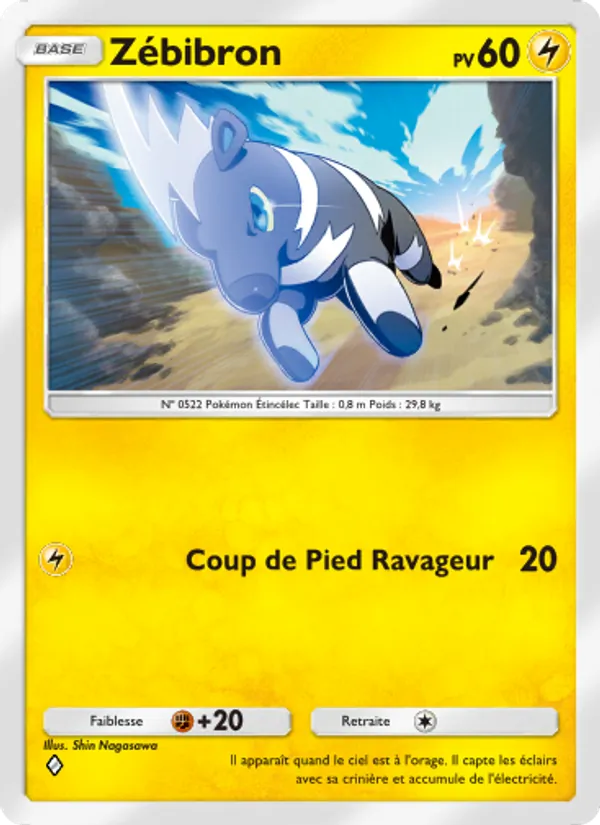 Carte Pokémon Zébibron 105/226 de l'extension Puissance Génétique
