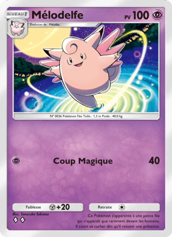 Carte Pokémon Mélodelfe 114/226 de l'extension Puissance Génétique
