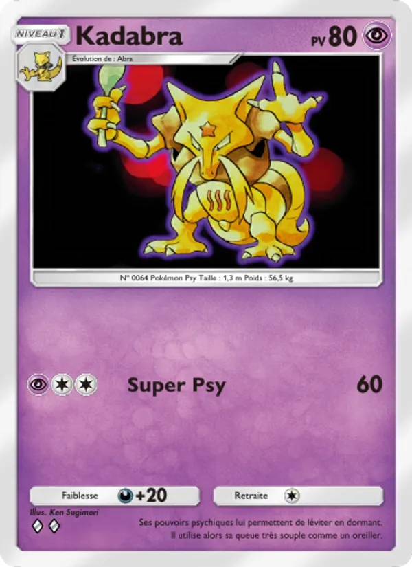 Carte Pokémon Kadabra 116/226 de l'extension Puissance Génétique