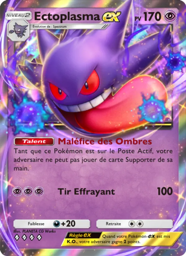 Carte Pokémon Ectoplasma-ex 123/226 de l'extension Puissance Génétique