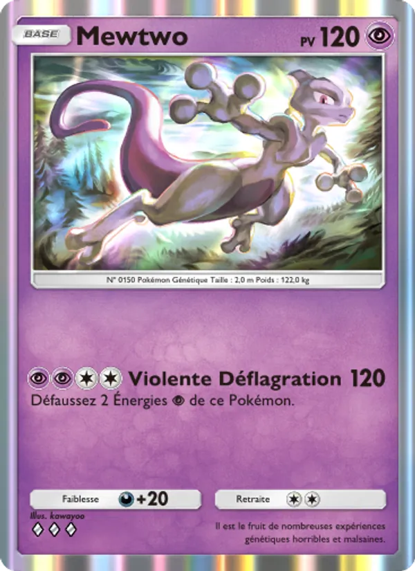 Carte Pokémon Mewtwo 128/226 de l'extension Puissance Génétique