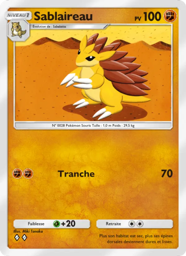Carte Pokémon Sablaireau 138/226 de l'extension Puissance Génétique