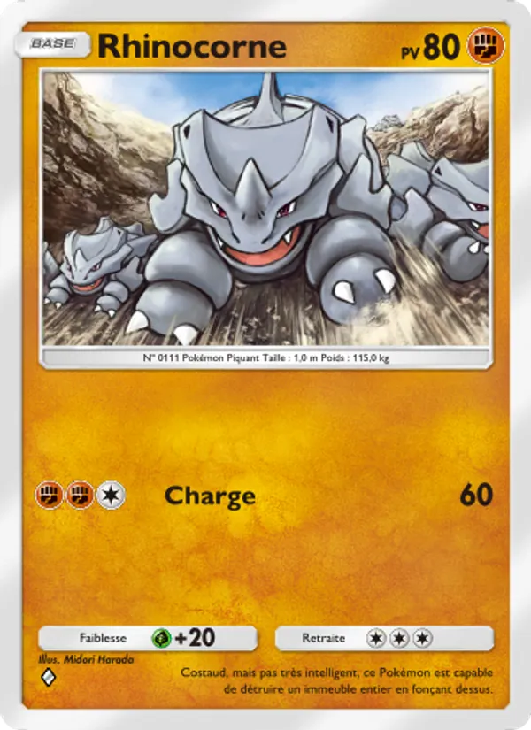 Carte Pokémon Rhinocorne 156/226 de l'extension Puissance Génétique