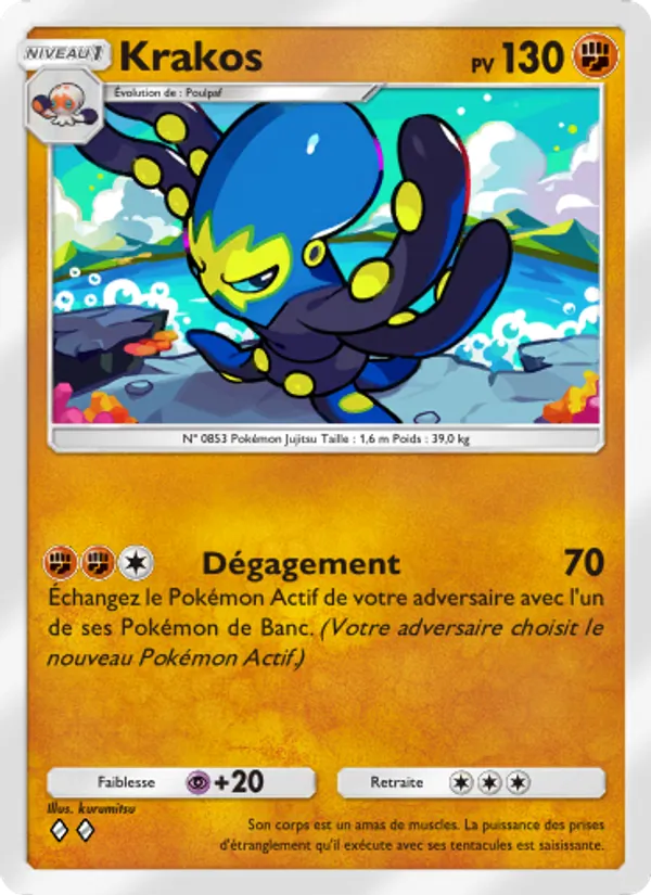 Carte Pokémon Krakos 163/226 de l'extension Puissance Génétique