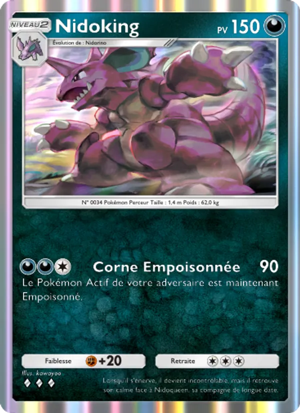 Carte Pokémon Nidoking 171/226 de l'extension Puissance Génétique