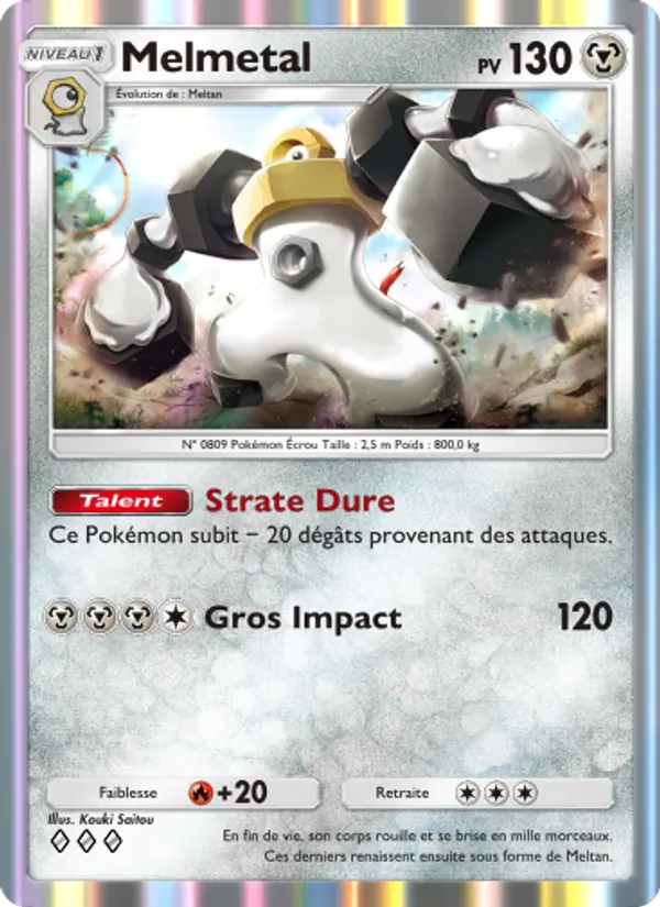 Carte Pokémon Melmetal 182/226 de l'extension Puissance Génétique