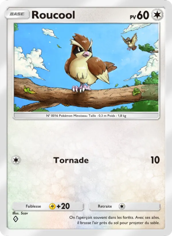 Carte Pokémon Roucool 186/226 de l'extension Puissance Génétique