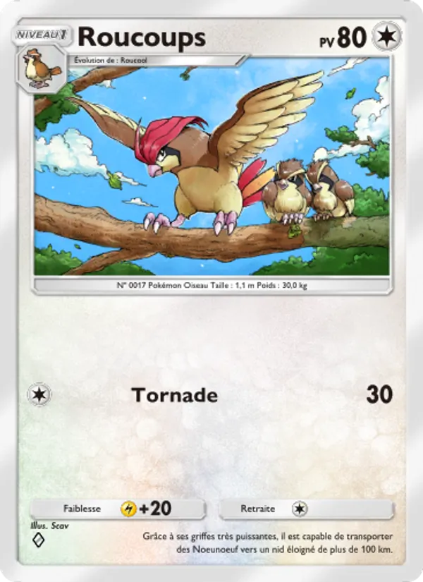 Carte Pokémon Roucoups 187/226 de l'extension Puissance Génétique