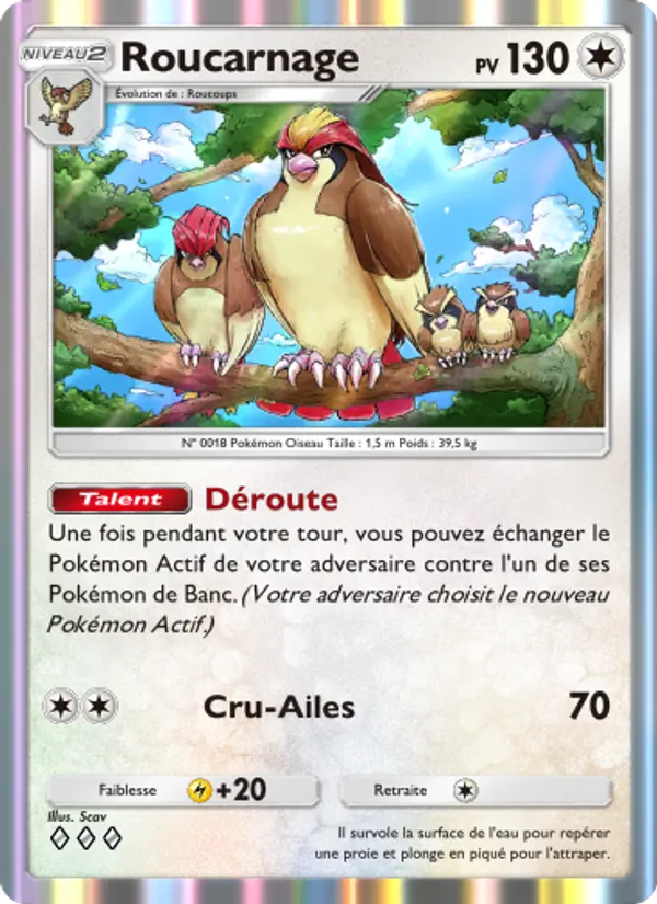 Carte Pokémon Roucarnage 188/226 de l'extension Puissance Génétique