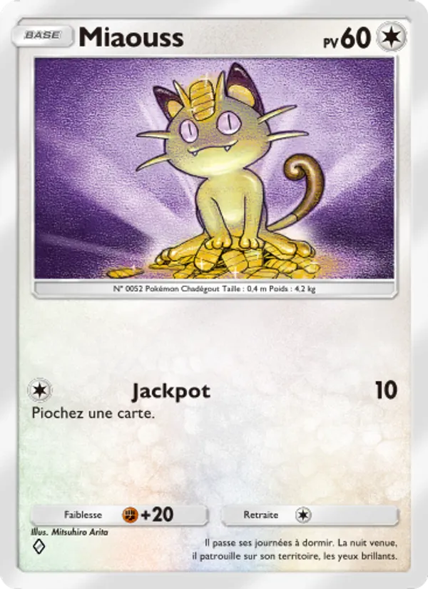 Carte Pokémon Miaouss 196/226 de l'extension Puissance Génétique