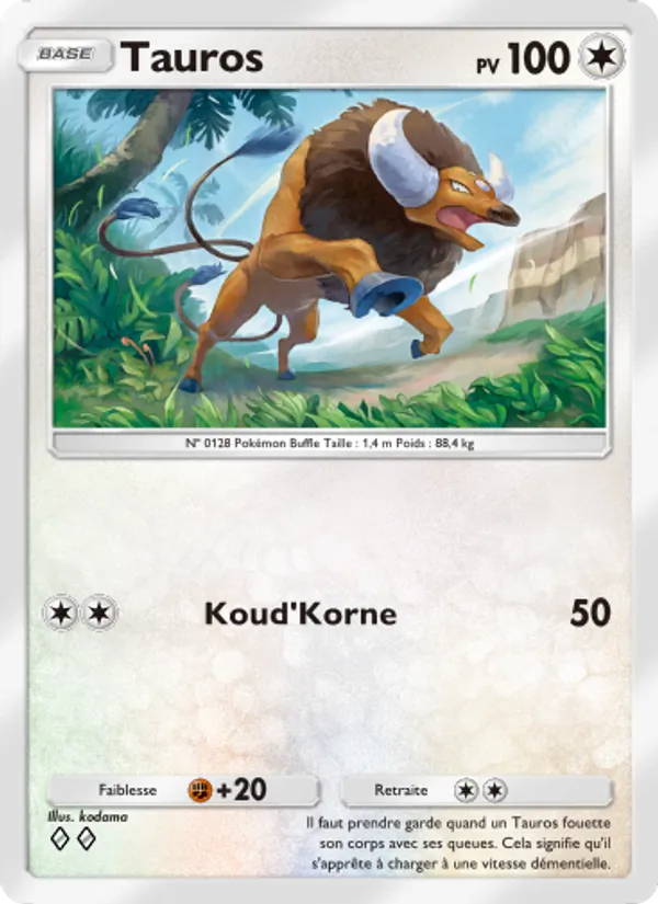 Carte Pokémon Tauros 204/226 de l'extension Puissance Génétique