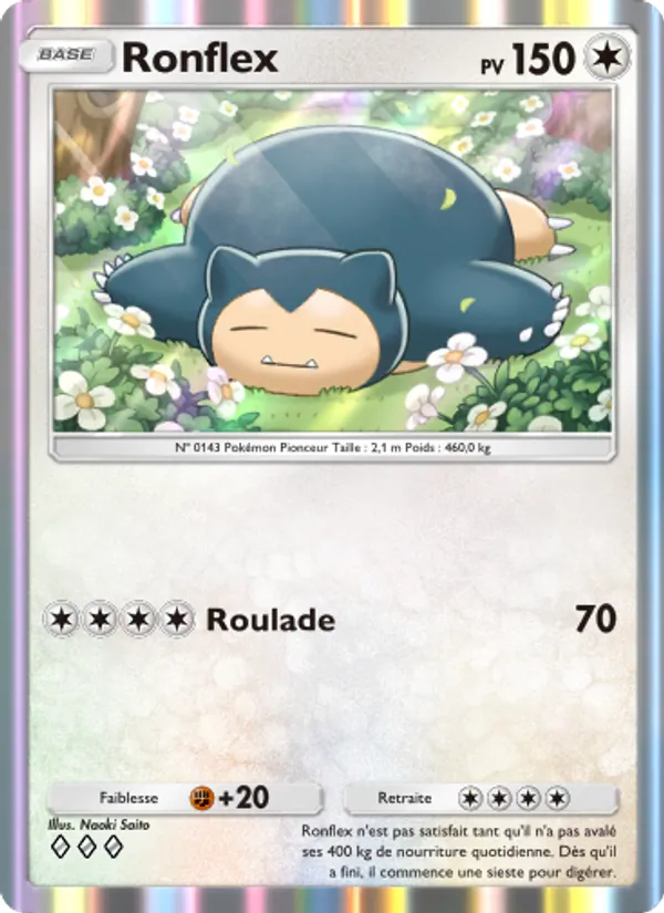 Carte Pokémon Ronflex 211/226 de l'extension Puissance Génétique