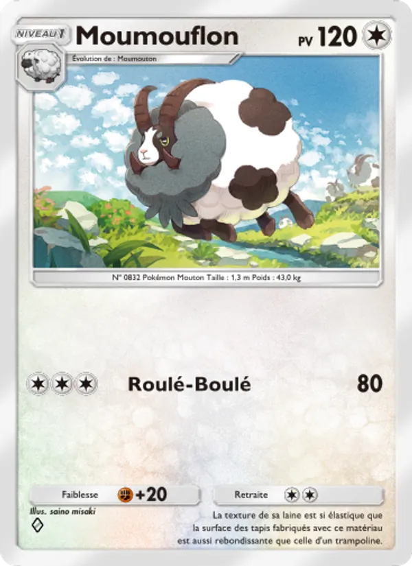 Carte Pokémon Moumouflon 215/226 de l'extension Puissance Génétique