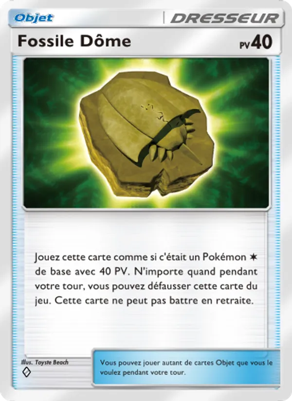 Carte Pokémon Fossile Dôme 217/226 de l'extension Puissance Génétique