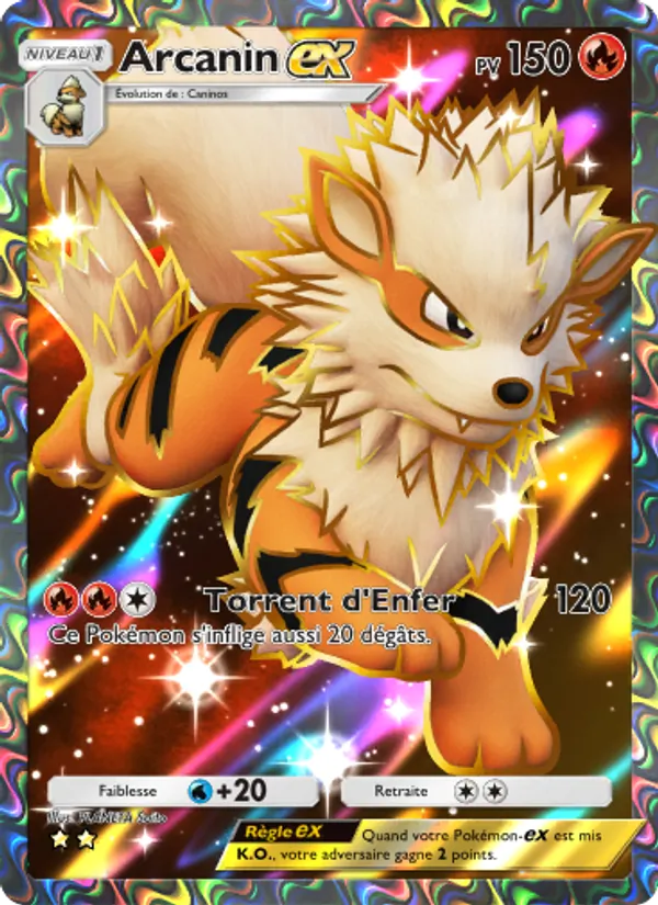 Carte Pokémon Arcanin-ex 254/226 de l'extension Puissance Génétique