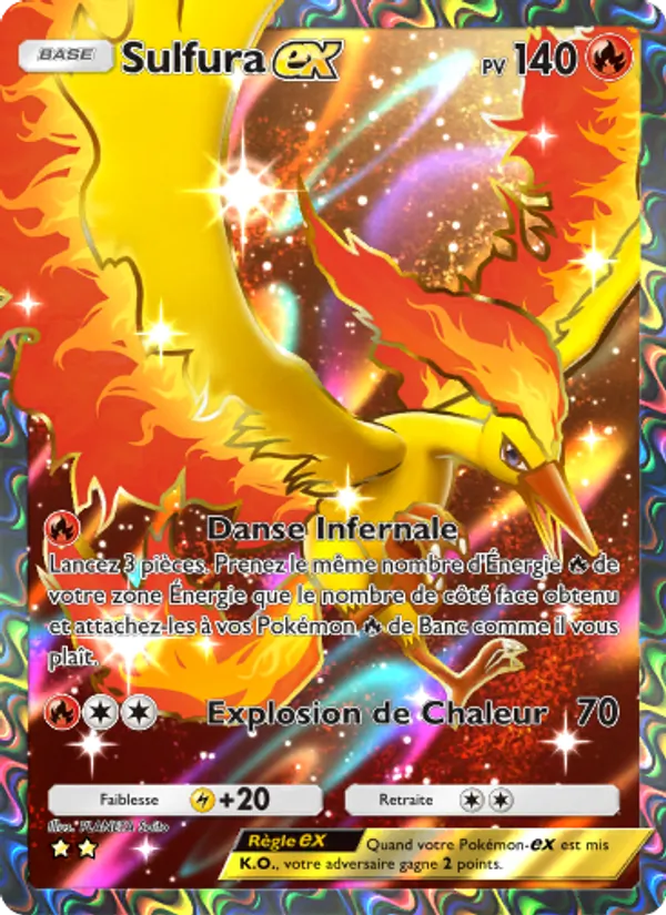 Carte Pokémon Sulfura-ex 255/226 de l'extension Puissance Génétique