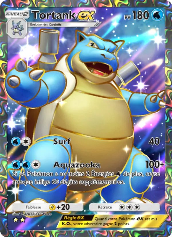 Carte Pokémon Tortank-ex 256/226 de l'extension Puissance Génétique