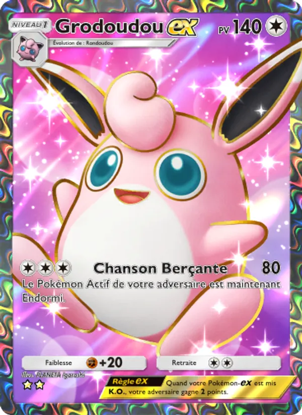 Carte Pokémon Grodoudou-ex 265/226 de l'extension Puissance Génétique