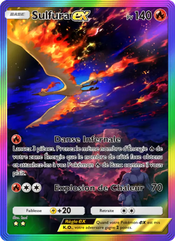 Carte Pokémon Sulfura-ex 274/226 de l'extension Puissance Génétique