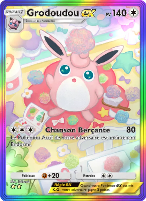 Carte Pokémon Grodoudou-ex 279/226 de l'extension Puissance Génétique