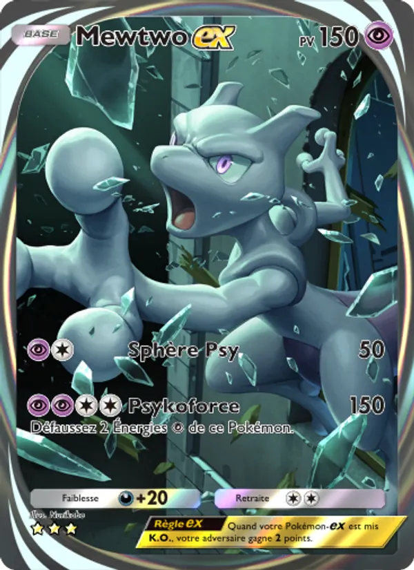 Carte Pokémon Mewtwo-ex 282/226 de l'extension Puissance Génétique