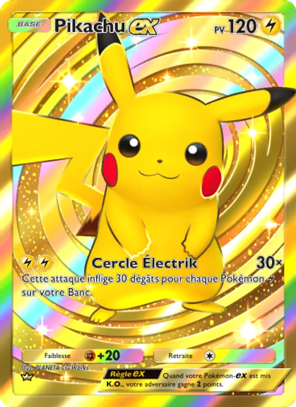 Carte Pokémon Pikachu-ex 285/226 de l'extension Puissance Génétique