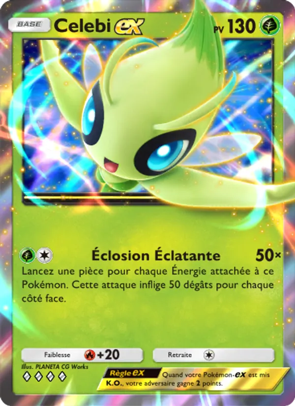 Carte Pokémon Celebi-ex 003/68 de l'extension L’Île Fabuleuse