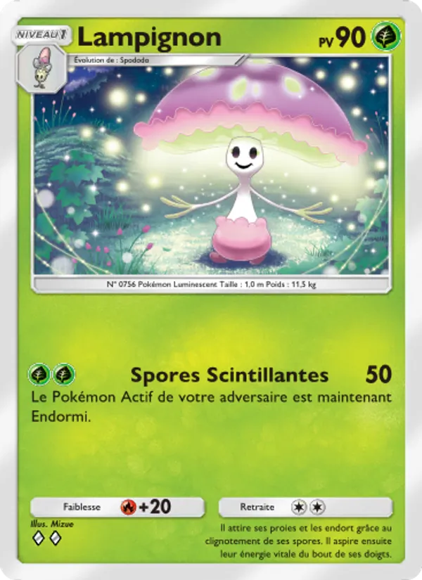 Carte Pokémon Lampignon 008/68 de l'extension L’Île Fabuleuse