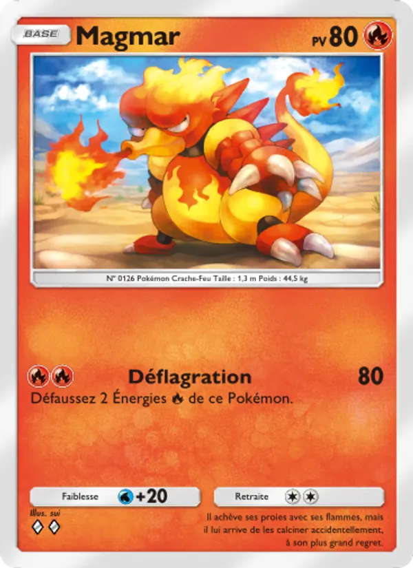 Carte Pokémon Magmar 012/68 de l'extension L’Île Fabuleuse