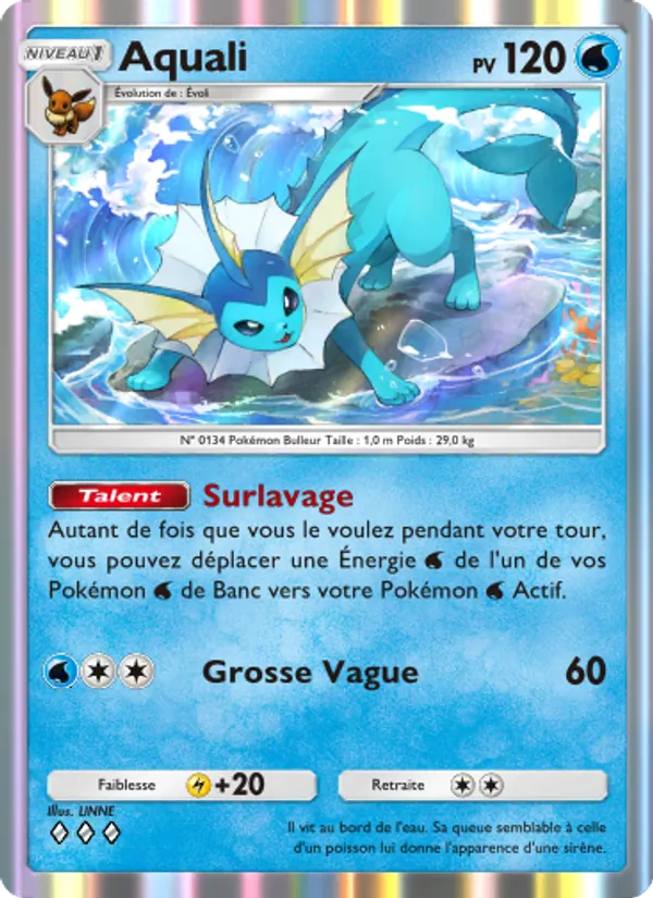 Carte Pokémon Aquali 019/68 de l'extension L’Île Fabuleuse