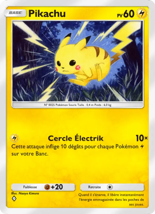 Carte Pokémon Pikachu 025/68 de l'extension L’Île Fabuleuse