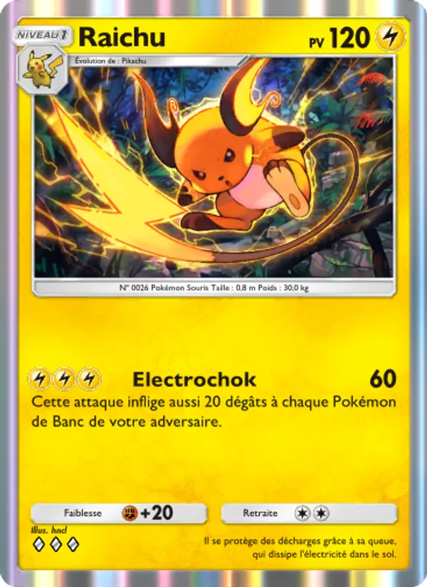 Carte Pokémon Raichu 026/68 de l'extension L’Île Fabuleuse