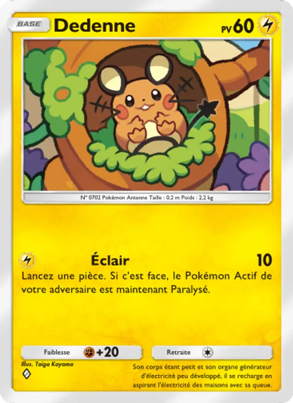 Carte Pokémon Dedenne 030/68 de l'extension L’Île Fabuleuse