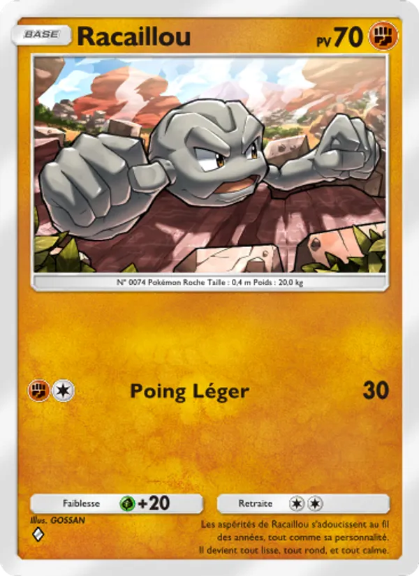 Carte Pokémon Racaillou 043/68 de l'extension L’Île Fabuleuse