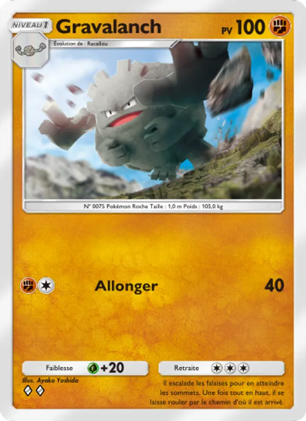 Carte Pokémon Gravalanch 044/68 de l'extension L’Île Fabuleuse