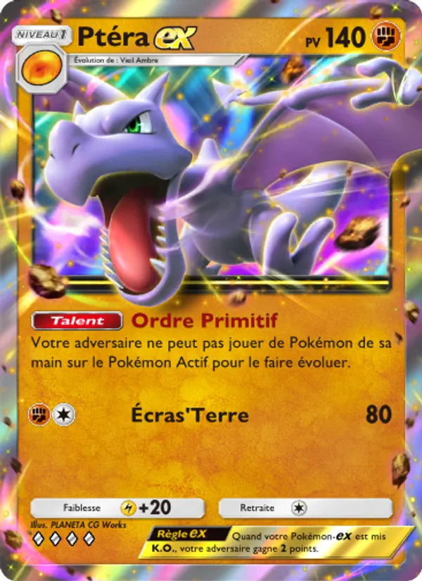 Carte Pokémon Ptéra-ex 046/68 de l'extension L’Île Fabuleuse