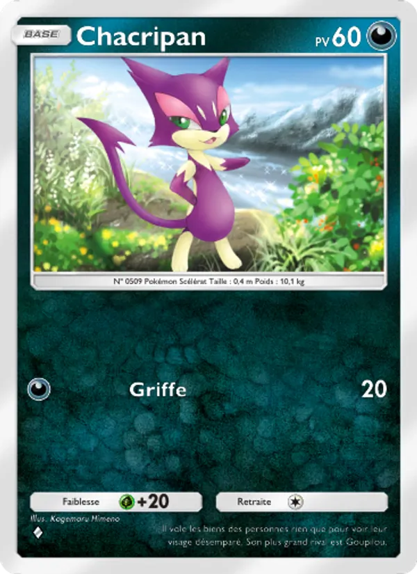 Carte Pokémon Chacripan 051/68 de l'extension L’Île Fabuleuse